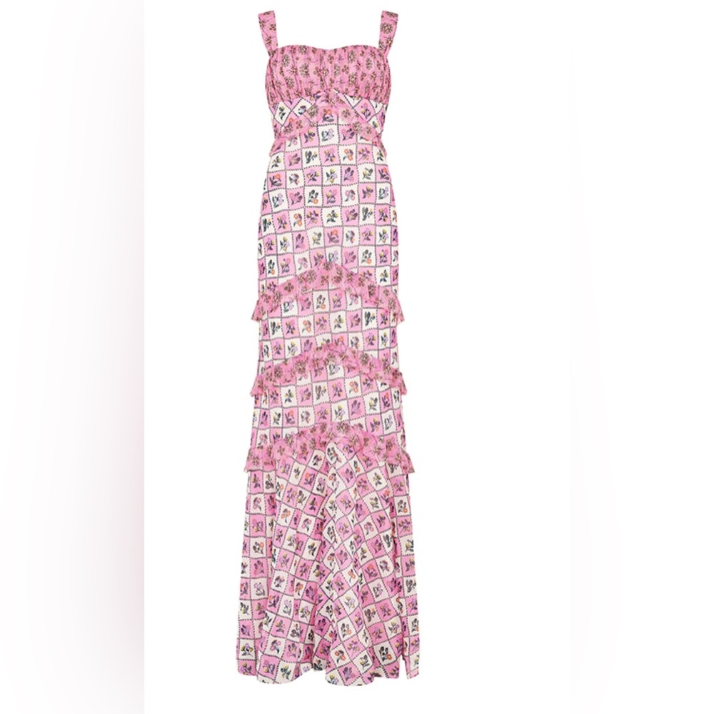 Saloni Chandra Dress In Verbena Thistle Print
